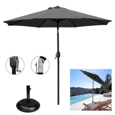 Imagem de Ombrelone 3 Metros Com Base Redonda Preta Concreto Articulado De Maniv