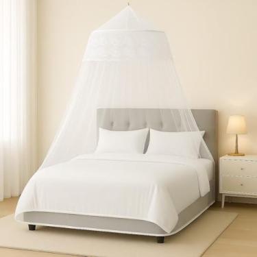 Imagem de Mosquiteiro Gigante Casal/Queen/King 15m Luxo Premium Volta ao Mundo com Abertura Lateral – Proteção Total e Elegância(BRANCO,GIGANTE (CAMA QUEEN E KING))