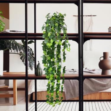 Imagem de Folhagem Pendente Verde Permanente Jiboia Hera Begonia Mini Folhas Planta Artificial(Hera Verde)