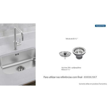 Imagem de Válvula Econômica para Pias Cubas e Tanques 3 1/2´´ Inox