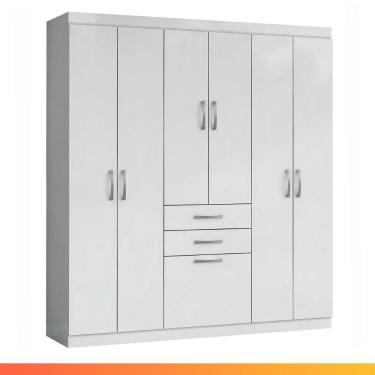 Imagem de Guarda Roupas Casal 7 Portas 2 Gavetas Lisboa Aramóveis Branco