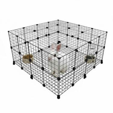 Imagem de Cercado Gaiola Porquinho da Índia Coelho 120x120x60cm com Fundo Pés e 