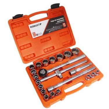 Imagem de Jogo de Soquete Estriado Encaixe 1/2 - 08 a 32 Mm Com 22 Pecas - 060.2