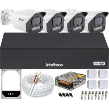 Imagem de Kit 4 Câmeras 1080p Full Color C/Áudio Dvr Intelbras 4ch 1TB