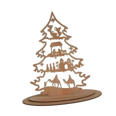 Imagem de oshhni Placa decorativa de madeira para decoração de Natal, estilo rústico, ideal para mesa de presentes, enfeite de mesa para ambientes internos, fazenda e, Style F