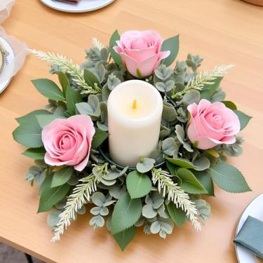 Imagem de 2 peças de guirlandas de eucalipto para porta de outono, 21 cm, realista, guirlanda, decoração para parede, varanda, janela, primavera, verão, artificial, com flores para todas as estações, inverno