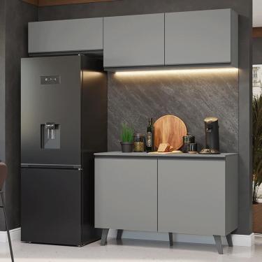 Imagem de Armário De Cozinha Compacta 200cm Cinza Nice Madesa 01xa Cinza
