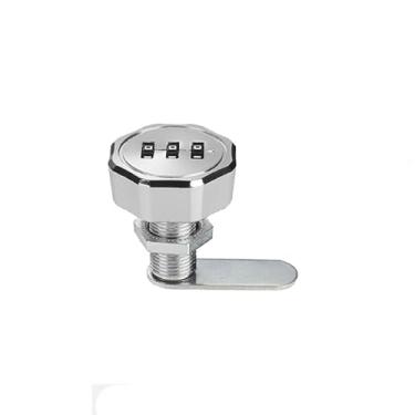 Imagem de Trava de armário com código de 3 dígitos para móveis de gaveta de caixa de correio liga de zinco (25 mm)