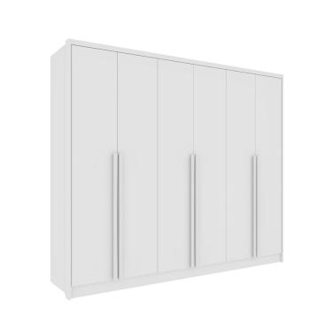 Imagem de Guarda Roupa Casal 100% Mdf 6 Portas 6 Gavetas Realeza S/ Espelho S/ Pés - Tcil Neve