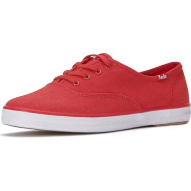 Imagem de Keds Tênis feminino Champion de lona com cadarço, Lona vermelha neon, 38