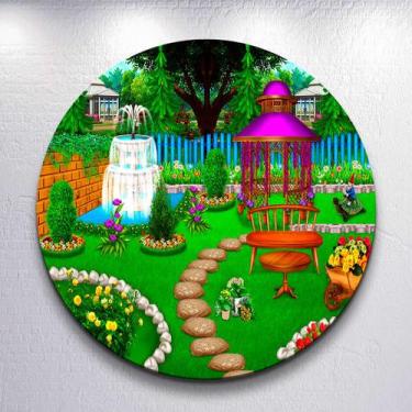Imagem de Painel Redondo Jardim Encantado Capa Sublimada de Festa Tamanho Grande