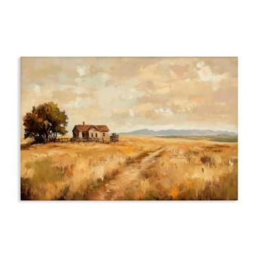 Imagem de Stupell Industries Arte de parede em tela Western Landscape Farmhouse Hill, design por Petal Prints Design, 20 x 30