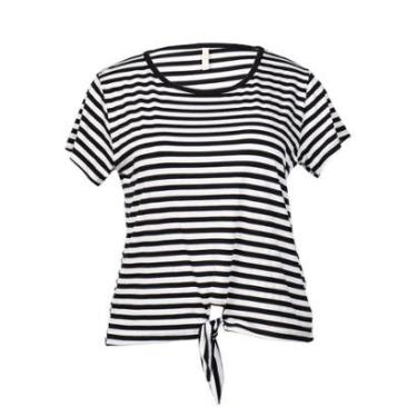Imagem de Blusa Feminina Rechsul Listrada Plus Size Preto/Branco-Feminino