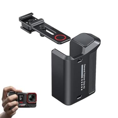 Imagem de SZZCNOX Kit de aderência Metal Xplorer para Insta360 Ace Pro2/Ace Pro, suporte estendido para fotografia de rua para DJI Osmo Action 5 Pro/4/3 com sapata fria e botão de obturador ajustável (preto)