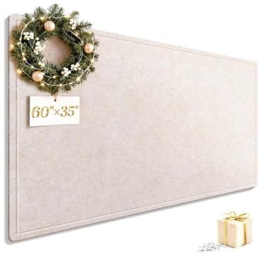Imagem de Quadro de avisos, quadro decorativo de cortiça de feltro de 152 x 89 cm com pinos, quadro de pinos de feltro dobrável, quadro de exibição de fotos para escritório, casa, escola