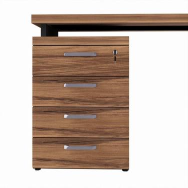 Imagem de Gaveteiro Lateral Office Com Extensão 4 Gavetas Web Office Nogal-preto