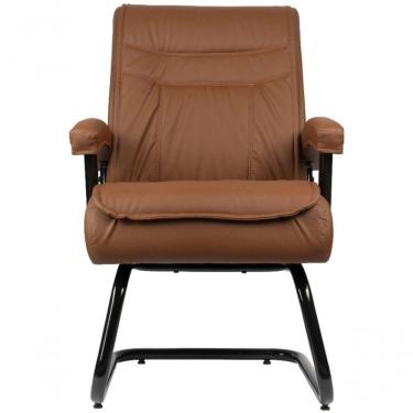 Imagem de Cadeira Interlocutor Para Escritório Com Mola Ensacada Marrom