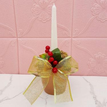 Imagem de Vaso Aparador Porta Vela Arranjo Centro Mesa Natalino 30cm