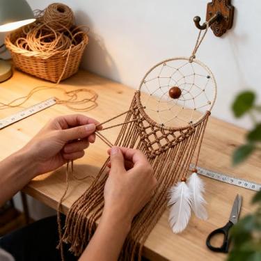 Imagem de Cordão de macramê 3 mm x 100 jardas corda de algodão colorido para pendurar na parede, decoração de casa, cabides de plantas (vermelho tijolo)