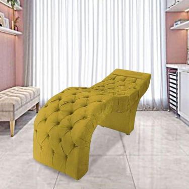 Imagem de Maca Estofada Estética Cílios Salão Spa Suede Nicole Cor:amarelo