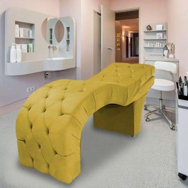 Imagem de Maca Estofada Reclinável Sobrancelhas Cílios Suede Beatriz Cor:amarelo