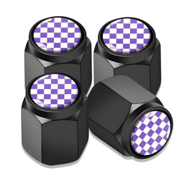 Imagem de 4 peças de tampas de haste de válvula de pneu, ajuste universal de alumínio para carros, caminhões, SUVs, motocicletas, bicicletas, acessórios de decoração de rodas, hastes de válvula, capas à prova