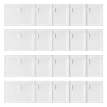 Imagem de 20 envelopes de plástico transparente A7 19 x 14 cm, envelopes de armazenamento com fecho de , 16 envelopes de plástico resseláveis de seda