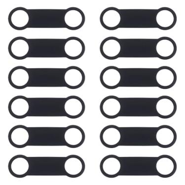 Imagem de UNICRAFTALE 12 peças, 3 tamanhos, etiqueta preta para animais de estimação, identificação, silenciosa, silicone, sem jingle, etiquetas de nome gravadas, etiquetas personalizadas para arreios, filhotes