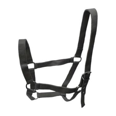 Imagem de Aymzbd Cabresto para Cavalo, com Fecho de Pressão para Queixo E Garganta, Ajustável, Portátil E Ao Desgaste, Ideal para Pastagens, Treinos E Compe, preto