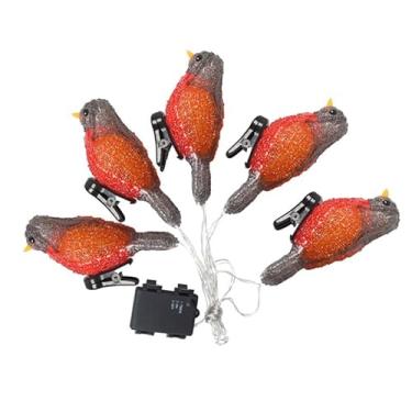 Imagem de FIXOSHEE Cordão de luz LED de pássaro acrílico decoração da natureza luzes solares de jardim cordão externo