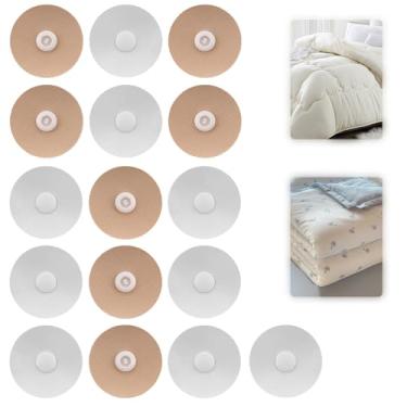 Imagem de TWZKXC 8 pares de clipes de edredom, botões de pressão para segurar, suporte de colcha de encaixe para evitar que a colcha se desloque na capa de colcha, botão de pressão invisível, sem vestígios
