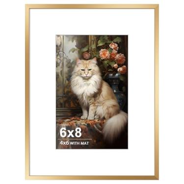 Imagem de Tinkeps Porta-retrato 15 x 20 cm ouro rosa - Moldura de metal de alumínio 20 x 15 cm com tapete para fotos de 10 x 15 cm, capa de vidro real, molduras pequenas de parede e mesa para decoração de casa