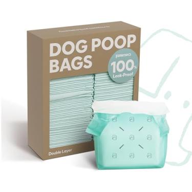 Imagem de Sacos para cocô de cachorro com alças - 100 contagens à prova de vazamento e extragrosso e durável, material biodegradável, adequado para passear areia de cachorro médio grande sem cheiro