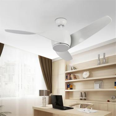 Imagem de Ventilador de teto LED contemporâneo com lâmpada, controle remoto, design moderno e elegante, ideal para sala de estar, restaurante, quarto, escritório e quarto infantil (Estilo 12)