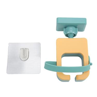 Imagem de Suporte para secador de cabelo, montagem na parede, ângulo ajustável, giratório, silicone, suporte para secador de cabelo, cabide para banheiro, dormitório, plástico e material de