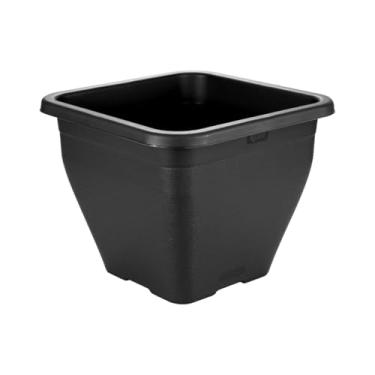 Imagem de Vaso De Plantas Quadrado 3 Litros Plástico Floreiras Flores Plantas e Hortas Decoração (Preto)