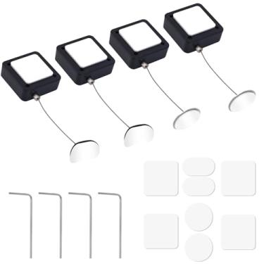 Imagem de 4un. Correias Retráteis Controle Remoto, Correia Segurança Ajustável de 2m com Fivela para Controles Remotos TV e Controles de Jogo Ideal para Home Office e Sala Exposição