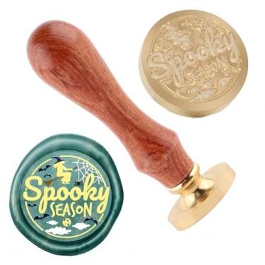 Imagem de Carimbo de lacre de cera de Halloween Carimbo de selo de cera cabeças de latão removíveis para decoração de festa de Halloween convites de carta envelope cartões de felicitações presentes
