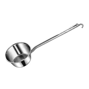 Imagem de IEUDNS Concha de aço inoxidável para água, sopa e mingau, com cabo longo e confortável, ideal para banho higiene pessoal, L