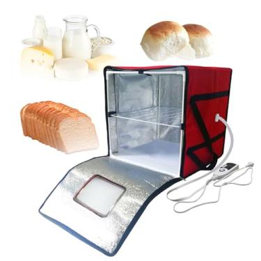 Imagem de JYXYXSCP Caixa de fermentação de pão portátil, cesta de fermentação de pão para fazer iogurte, vinho, natto, queijo, design dobrável/prateleira interna (L)