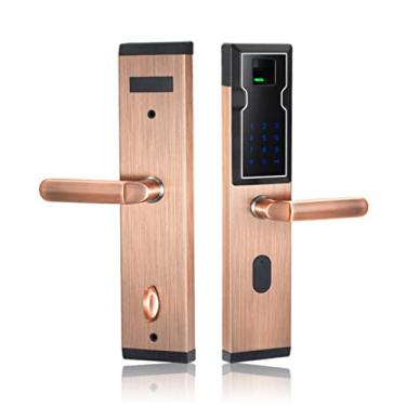 Imagem de Fechadura de combinação de teclado sem chave inteligente de aço inoxidável fechadura de porta de impressão digital com senha digital (cor: E) (D)