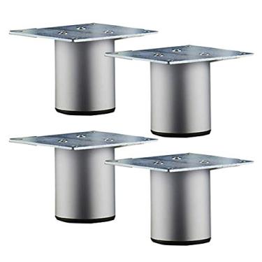 Imagem de ZJYWMM 4 peças de móveis pernas de metal móveis pés armários de liga de alumínio pernas pés substituição móveis elevadores de móveis pernas de tubo redondo pernas de sofá pernas de mesa de cama
