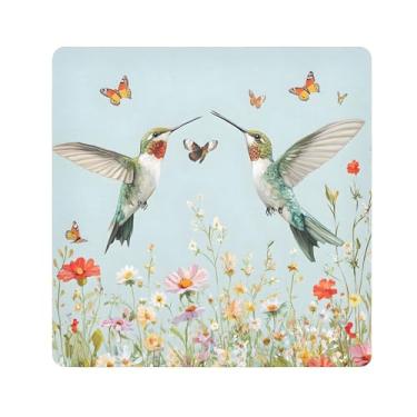 Imagem de SEHANY Saco de maquiagem de pano autoadesivo colorido flores primavera pássaro mágico protetor portátil para lente de câmera envoltório cosmético, bolsa de maquiagem aberta para mulheres, itens