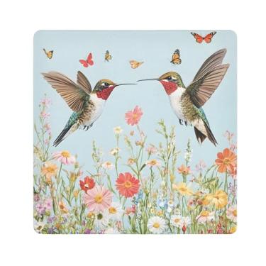 Imagem de SEHANY Saco de maquiagem de pano autoadesivo colorido flores primavera pássaro mágico protetor portátil para lente de câmera envoltório cosmético, bolsa de maquiagem aberta para mulheres, itens