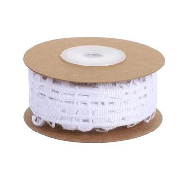 Imagem de CarpNettore Fita decorativa vazada com notas musicais, 3 cm x 9 m, ideal para embalagens de presentes, projetos de artesanato e decoração de Natal, Branco