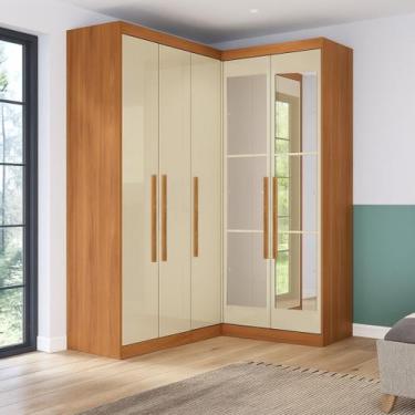 Imagem de Guarda-roupa Modulação de Canto com Puxadores Mdf com Espelho Paris - 