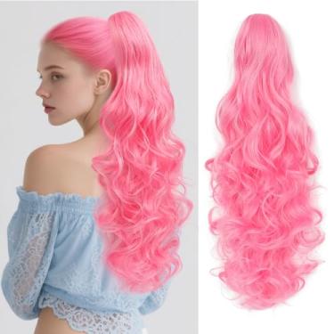 Imagem de JoryJazzy Extensão de rabo de cavalo de 61 cm, clipe de garra ondulado longo e encaracolado e peruca sintética de aparência natural, extensões volumosas de rabo de cavalo para uso diário feminino