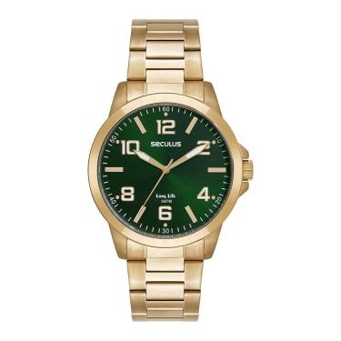 Imagem de Relógio Seculus Masculino Ref: 44297gpsvda5 Casual Dourado