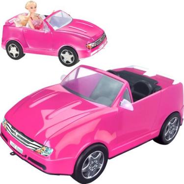 Imagem de Carrinho Car Model Conversivel P/ Boneca Rosa Meninas Brincar Carro Pa