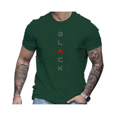 Imagem de Camiseta masculina verão casual tamanho solto 100% algodão estampa pre